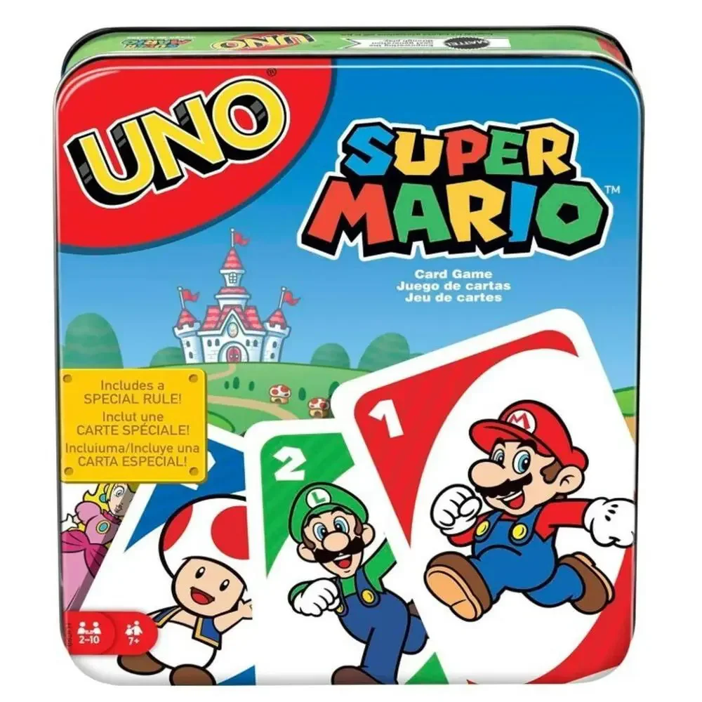 UNO Super Mario Card Game in Storage & Travel Tin, Video Game-Themed Deck for... - Picture 1 of 3